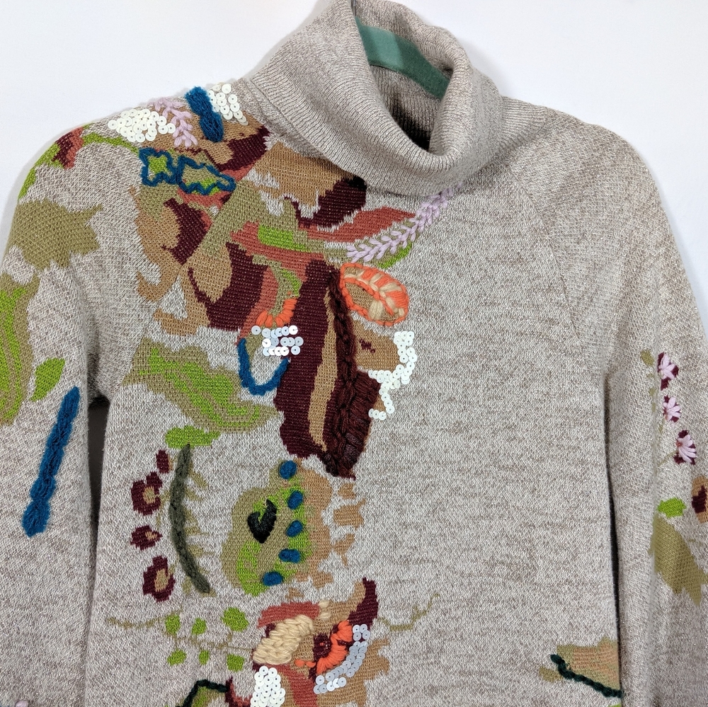 Anthropologie knitted and knotted Floral Dress - Picture 4 of 8